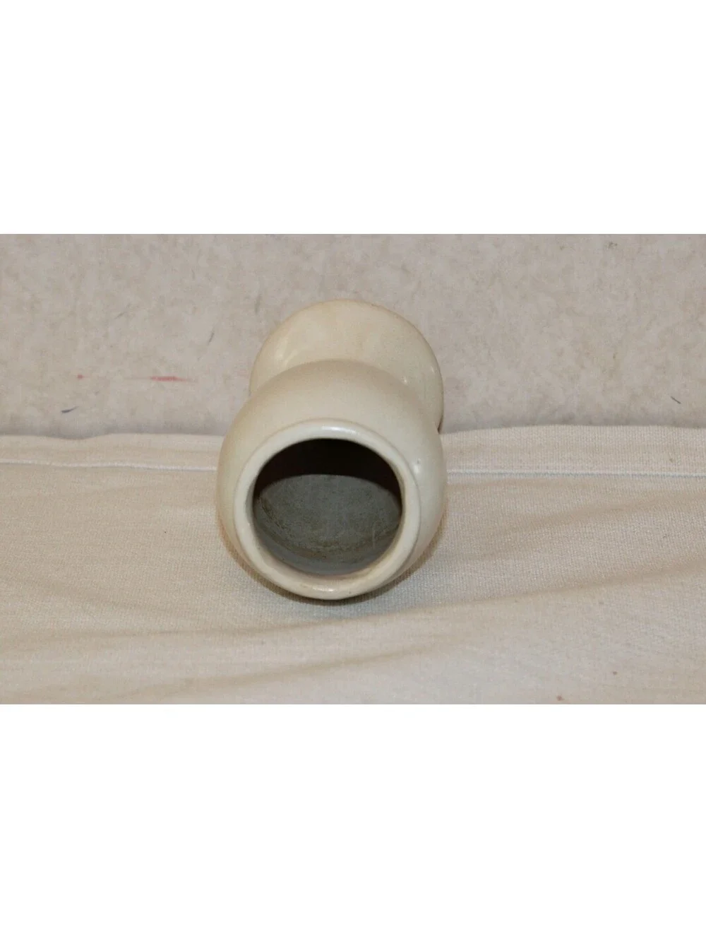 Vintage 1930s Brush McCoy Pottery #745 Ivory Cream Pedestal Bud Vase 6 Inches
